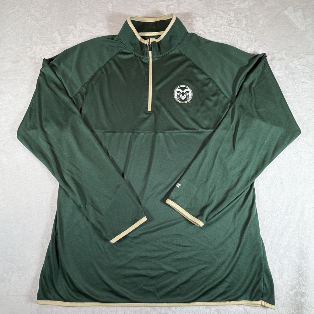 Colosseum Colorado State Rams Pullover Men's Sz XL‎ Green Logo Quarter-Zip